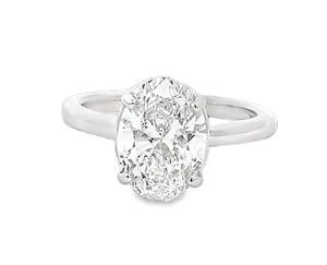 LAB GROWN OVAL DIAMOND 3.04ct SOLITAIRE ENGAGMENT RING