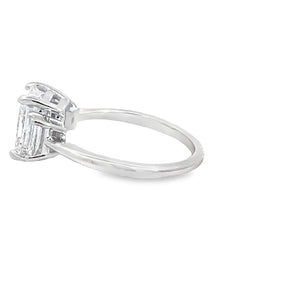 LAB GROWN RADIANT AND BAGUETTE DIAMOND 2.42CTW THREE STONE RING