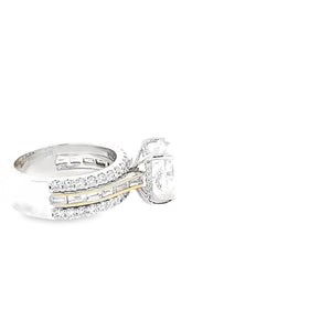 LAB GROWN CUSHION, BAGUETTE, & ROUND DIAMONDS 6.21CTW PRONG AND CHANNEL SET RING