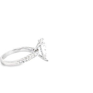 LAB GROWN PEAR AND ROUND DIAMONDS 4.15CTW ENGAGEMENT RING