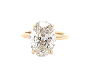 LAB GROWN OVAL & ROUND DIAMONDS 5.36ctw SOLITAIRE RING