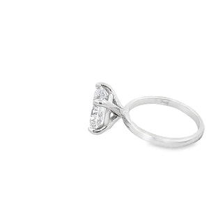 LAB GROWN CUSHION DIAMOND 4.09CT SOLITAIRE ENGAGEMENT RING