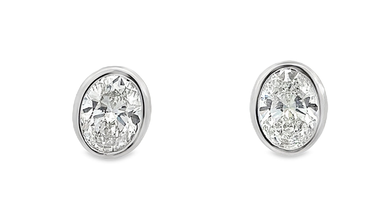 LAB GROWN OVAL DIAMONDS 2ctw STUD EARRINGS