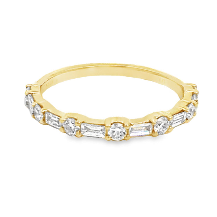 LAB GROWN ROUND AND BAGUETTE DIAMOND WEDDING BAND