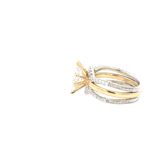LAB GROWN MARQUISE & ROUND DIAMONDS 1.94CTW TWO TONE RING