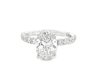 LAB GROWN OVAL & ROUND DIAMONDS 2.67ctw PRONG SET RING