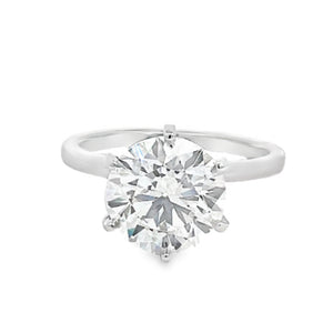 LAB GROWN ROUND 3.58CT SOLITAIRE ENGAGEMENT RING