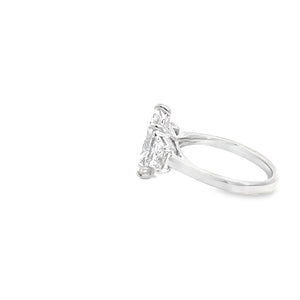 LAB GROWN MARQUISE AND TRAPEZOID DIAMONDS 3.24CTW THREE STONE RING