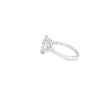 LAB GROWN PEAR AND TRAPEZOID DIAMONDS 3.04CTW THREE STONE RING