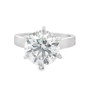 LAB GROWN ROUND DIAMOND 4.01CT CATHEDRAL SOLITAIRE ENGAGEMENT RING