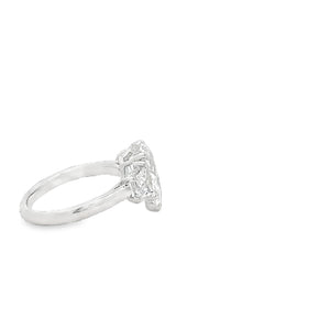 LAB GROWN PEAR & TRAPEZOID DIAMONDS 3.39ctw THREE STONE RING