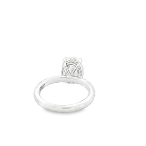 LAB GROWN OVAL & ROUND DIAMONDS 3.16ctw SOLITAIRE RING