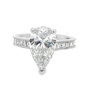 LAB GROWN PEAR, PRINCESS, & ROUND DIAMONDS 3.69CTW CHANNEL RING