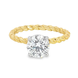 LAB GROWN ROUND 1.31CTW ROPE SOLITAIRE ENGAGEMENT RING