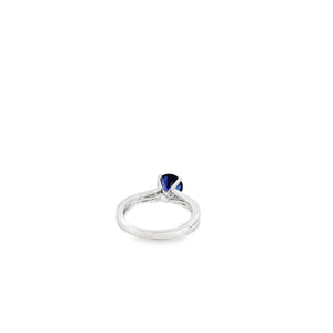 LAB GROWN ROUND SAPPHIRE & ROUND DIAMONDS 1.68ctw THREE STONE RING