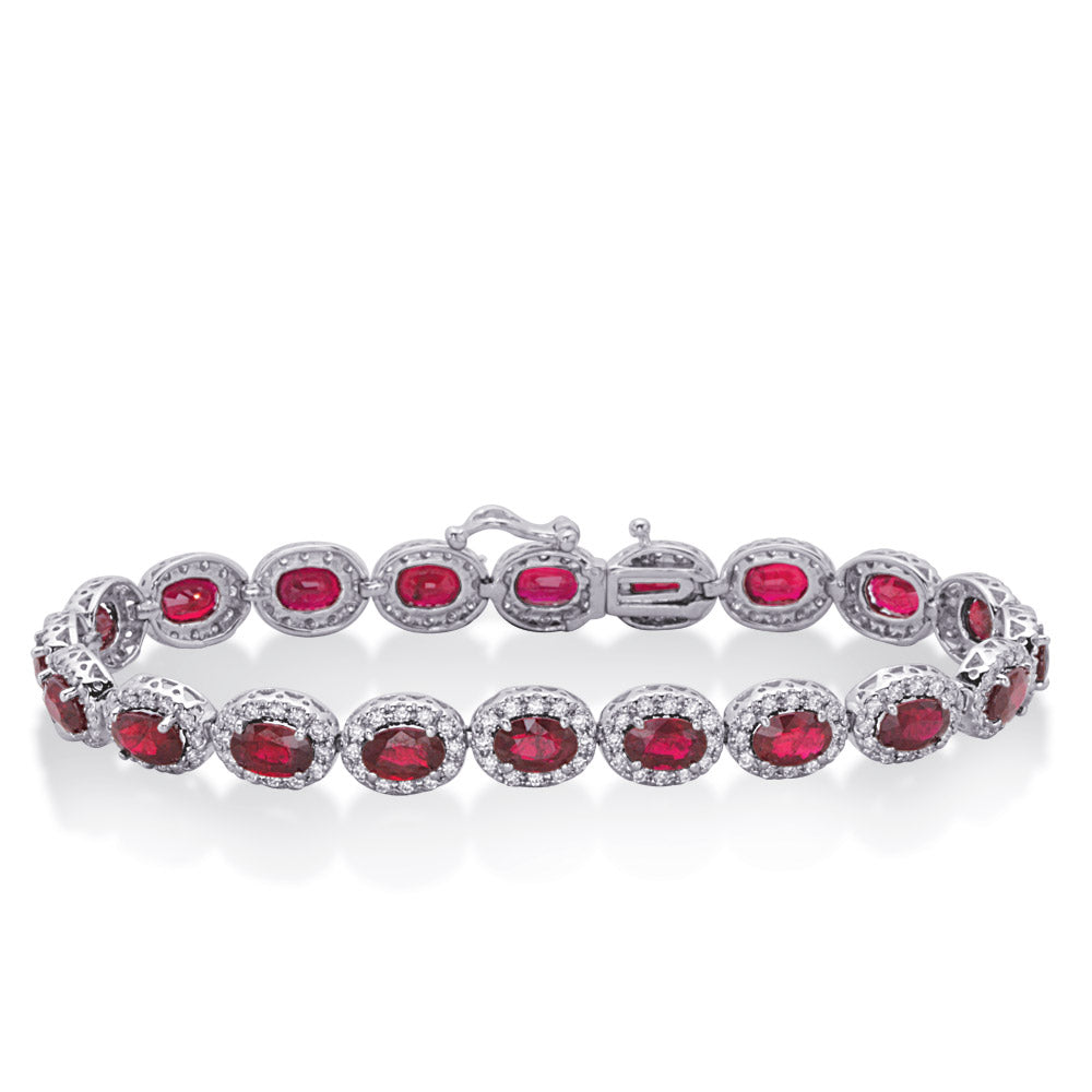 Ruby & Diamond Bracelet-13.82ctw