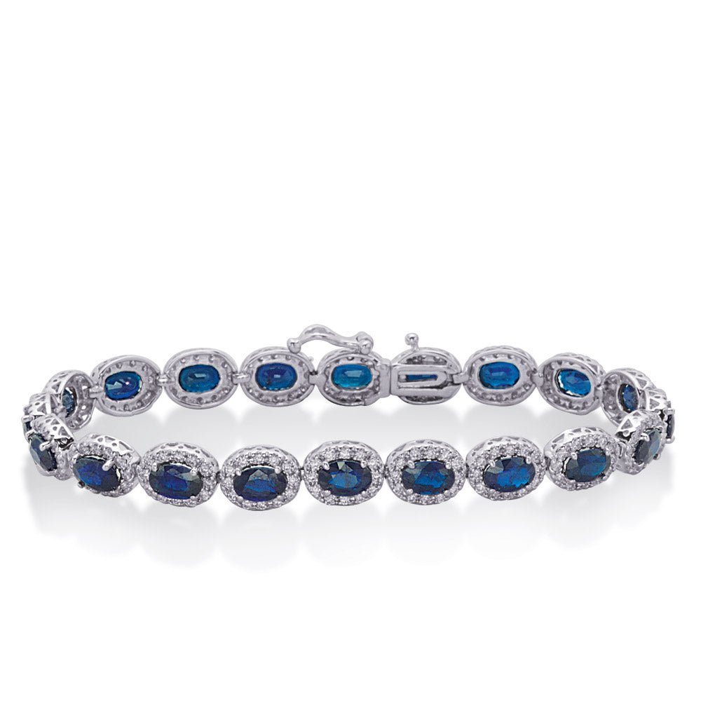 Sapphire & Diamond Bracelet-15.50ctw