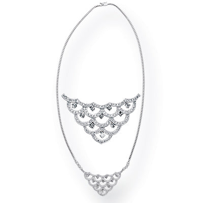 White Gold Diamond Necklace-1.29ctw