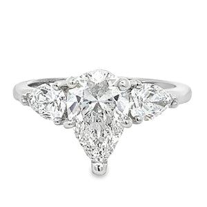 Lab Grown Pear Diamonds 2.22ctw Three Stone RIng