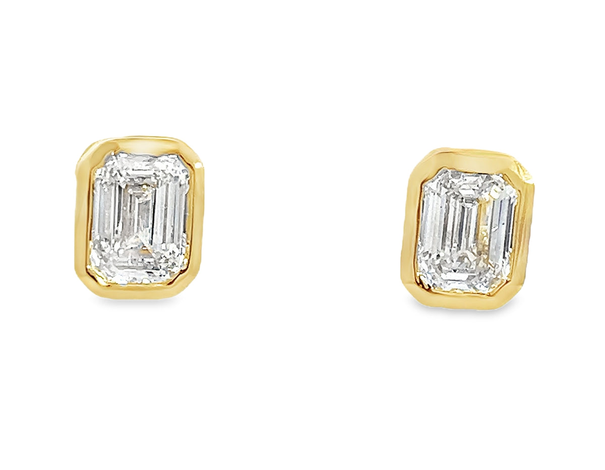 LAB GROWN EMERALD CUT DIAMONDS 2ctw STUDS