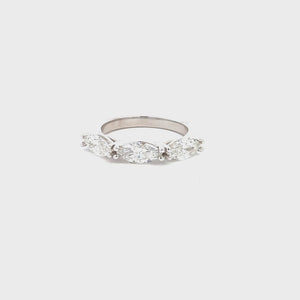 LAB GROWN MARQUISE DIAMONDS 1.53CTW THREE STONE BAND