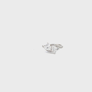 LAB GROWN HEART & ROUND DIAMONDS 2 1/4CTW TWO STONE RING