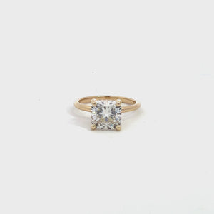 LAB GROWN CUSHION & ROUND DIAMONDS 2.80ctw SOLITAIRE ENGAGEMENT RING