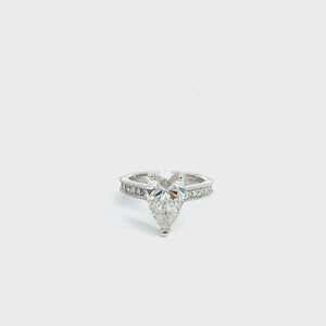 LAB GROWN PEAR, PRINCESS, & ROUND DIAMONDS 3.69CTW CHANNEL RING