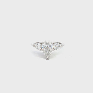 Lab Grown Pear Diamonds 2.22ctw Three Stone RIng