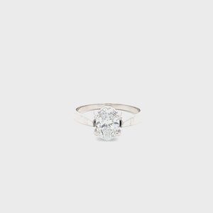 LAB GROWN OVAL DIAMOND 1.00CT SOLITAIRE ENGAGEMENT RING