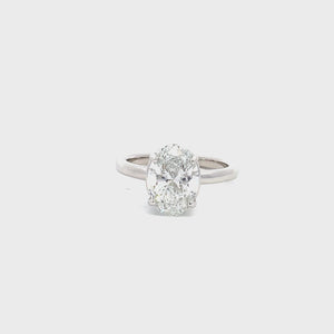 LAB GROWN OVAL DIAMOND 3.04ct SOLITAIRE ENGAGMENT RING