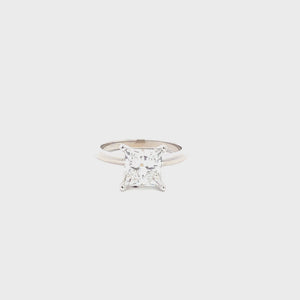 LAB GROWN PRINCESS CUT DIAMOND 2.16ct SOLITAIRE ENGAGEMENT RING