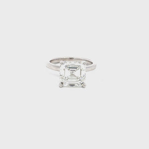 LAB GROWN ASSHER & ROUND DIAMONDS 5.14CTW SOLITAIRE RING