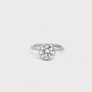 LAB GROWN ROUND CUT DIAMOND 2ct BEZEL SOLITAIRE ENGAGEMENT RING